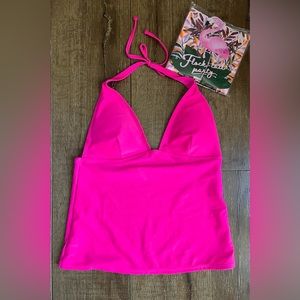 Beautiful Barbie pink tankini halter bathing suit top, Sz medium